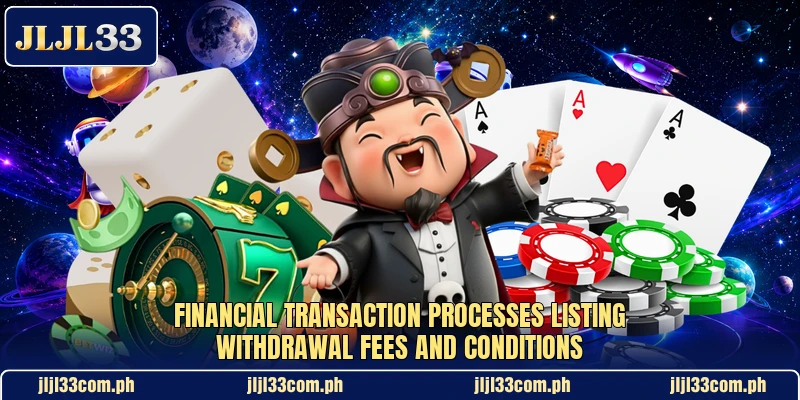 Financial transaction processes listing withdrawal fees and conditions