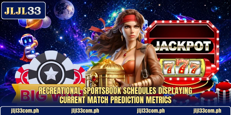 Recreational sportsbook schedules displaying current match prediction metrics